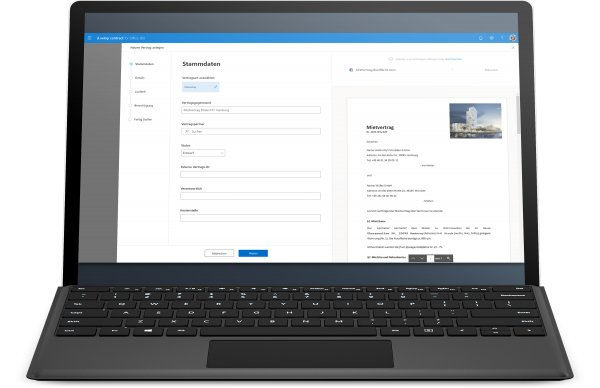 Stammdaten Pflege in d.velop contract for Office 365