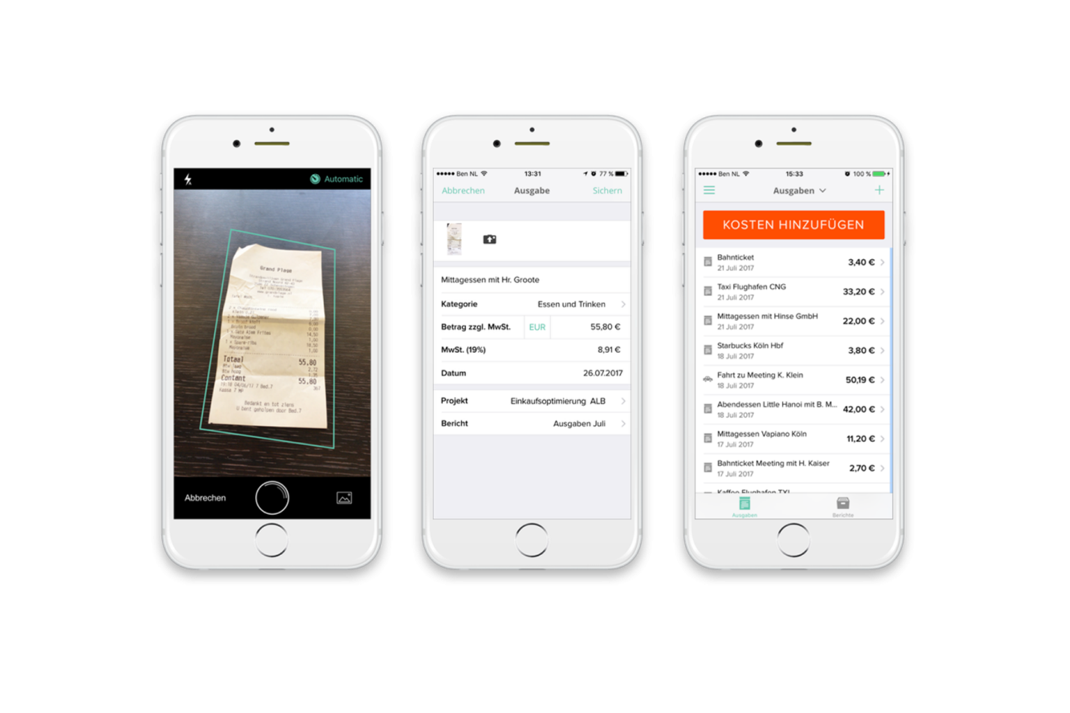 Reisekosten App Digitales Expense Management auf Knopfdruck