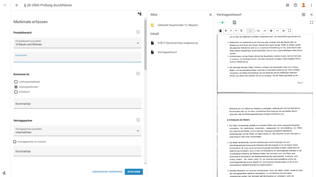 Screenshot 2b UStG Prüfung im DMS durchführen
