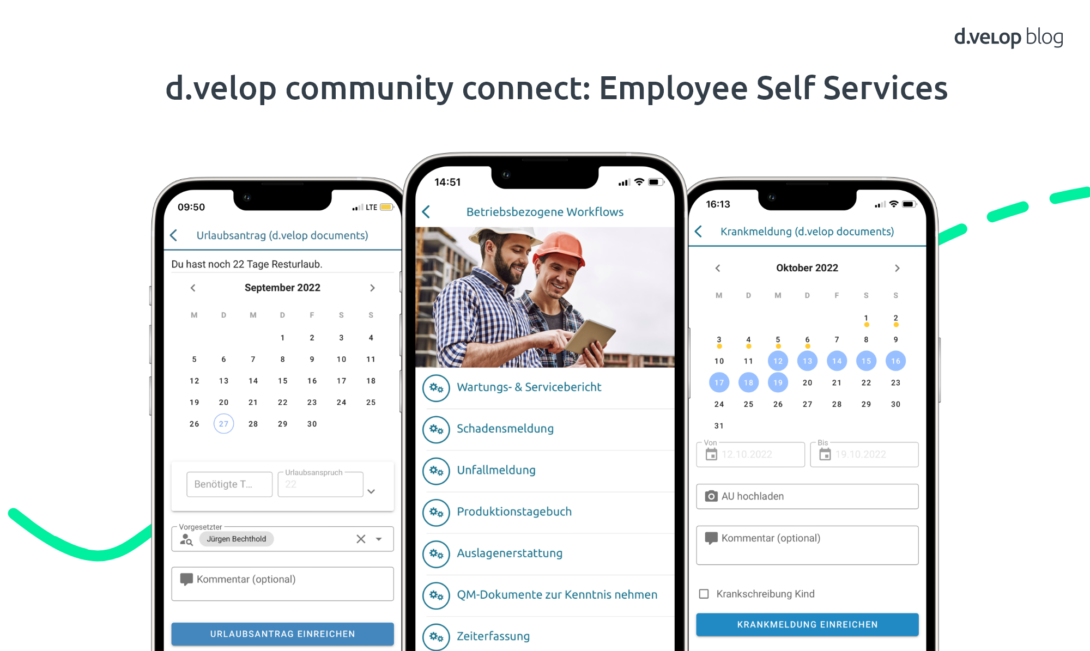 Employee Self Services in der d.velop community connect app