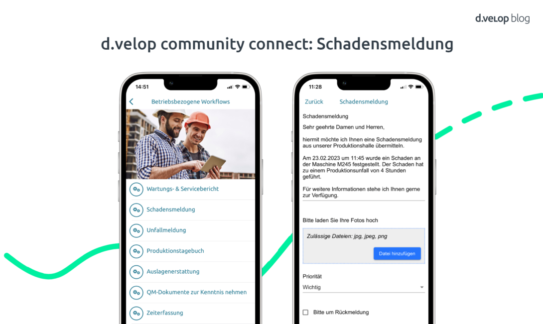 d.velop Mitarbeiter App Schadensmeldung