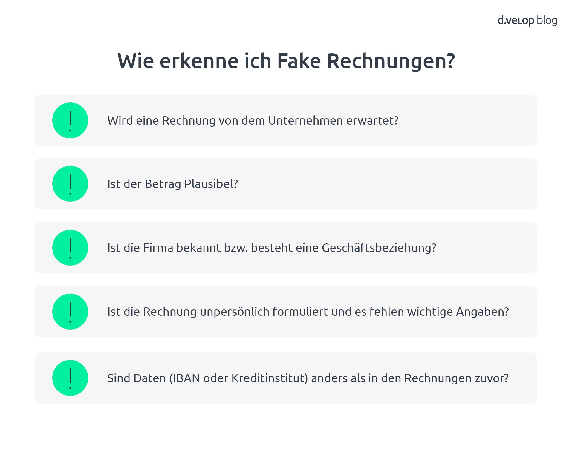 Infografik zeigt, wie man Fake Rechnungen erkennen kann