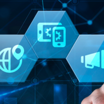 Symbolbild für gesicherte digitale Prozesse mit Workflows und einem Haken-Symbol