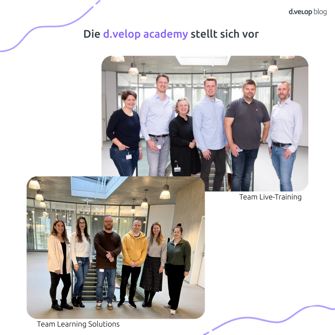 Foto der Teams der d.velop academy: Live-Training und Learning Solutions stellen sich vor im d.velop Blog