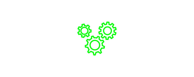 Icon Zahnräder in der Farbe grün