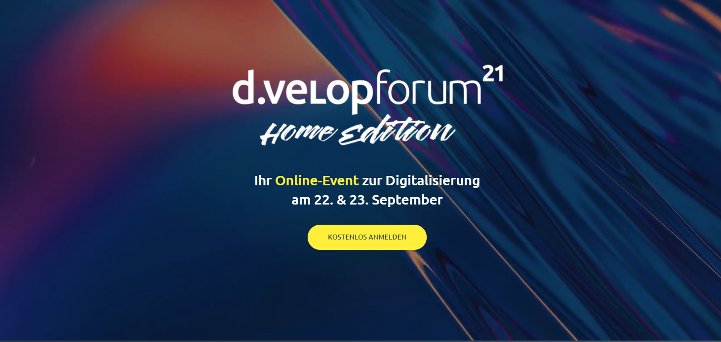 Das d.velop forum findet 2021 als zweitägiges digitales Event statt