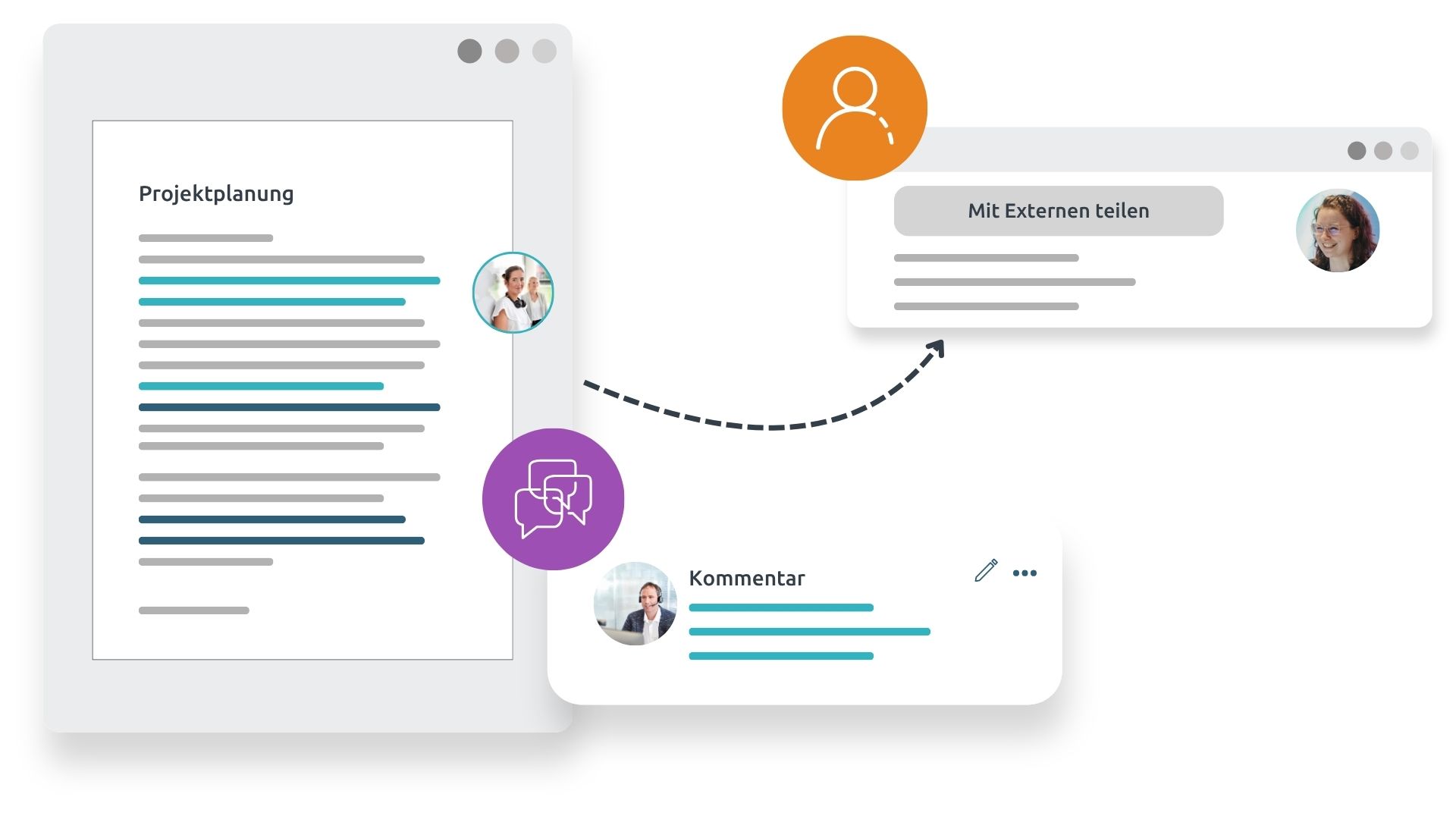 Funktion kollaboratives Arbeiten des d.velop Dokumentenmanagement Systems (DMS)