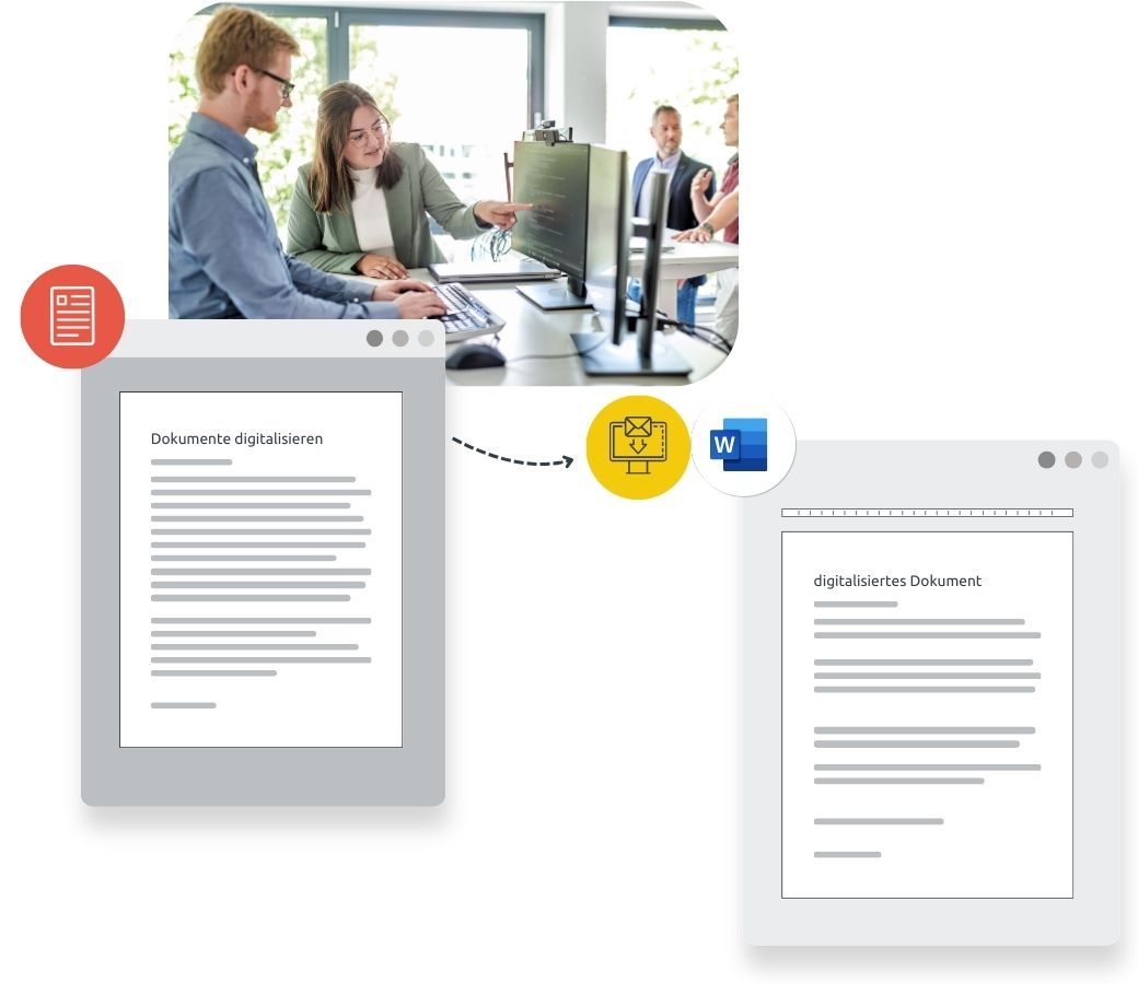 Prozessgrafik Dokumente digitalisieren
