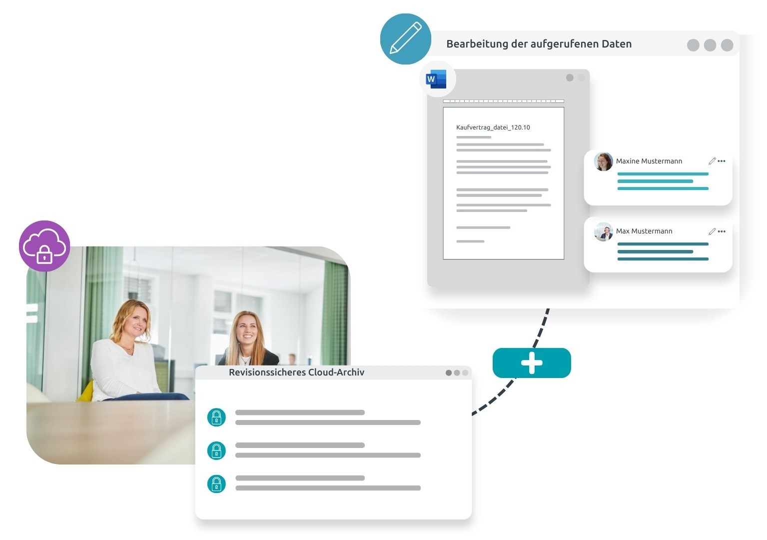 Infografik Bearbeitung von Dateien | Cloud Speicher