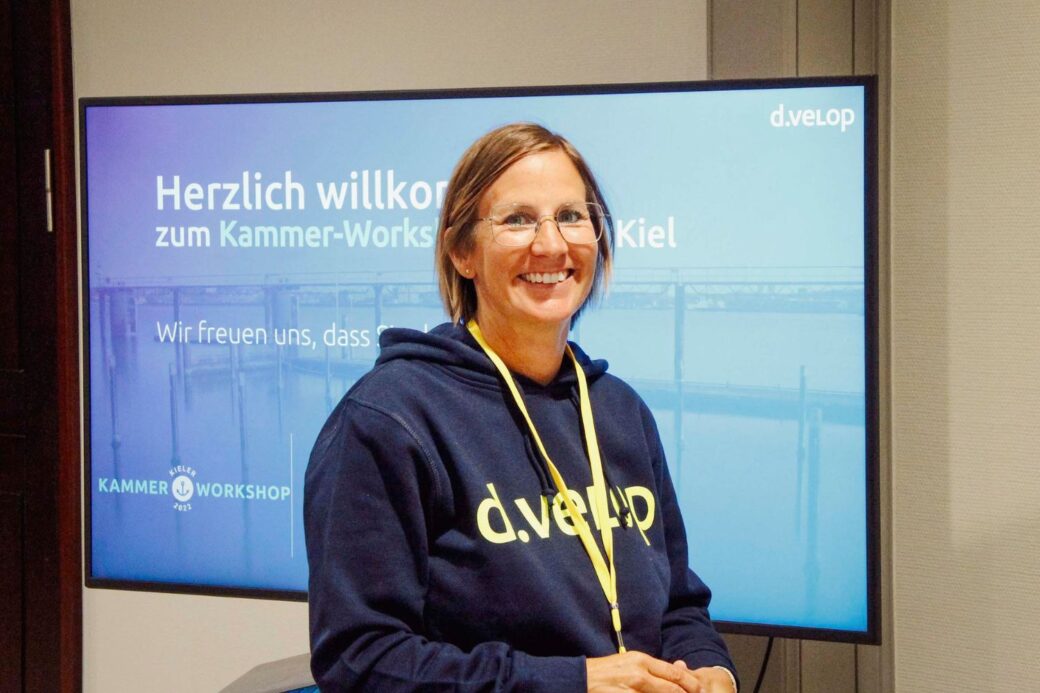 Impression vom Vortrag beim Kieler Kammer-Workshop der d.velop