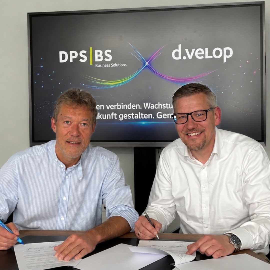 Thomas Kapp, Geschäftsführer der DPS Business Solutions (l.) und Dirk Isferding, COO der Business Division Private Economy bei der d.velop AG