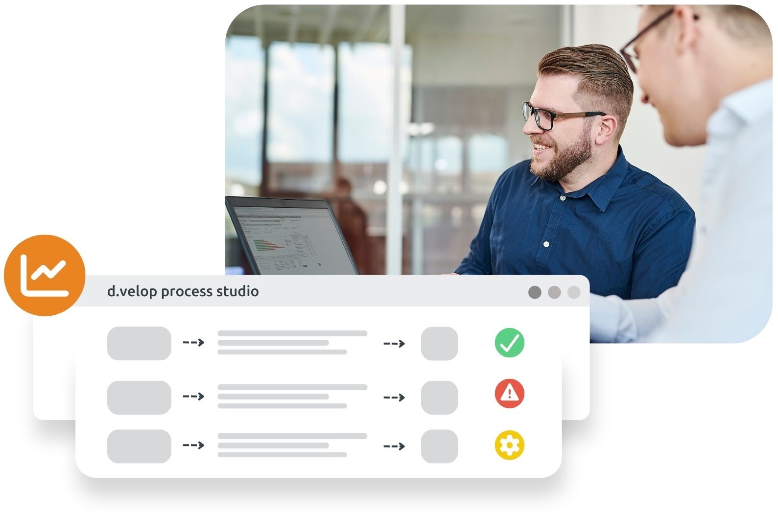 Prozessgrafik, die die Prozessüberwachung visualisiert