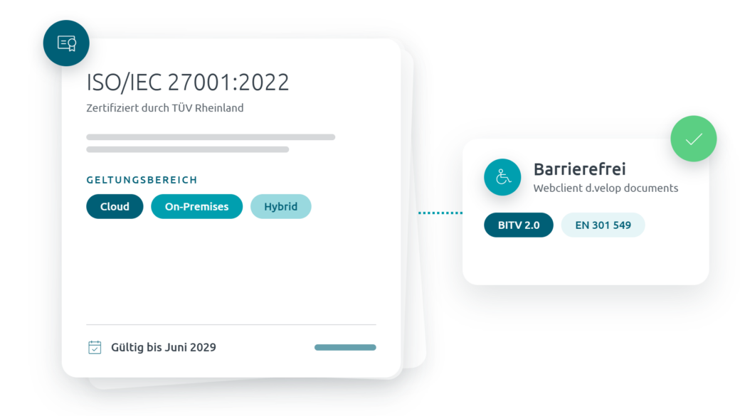 Featuregrafik DMS Compliance: Zertifizierungen