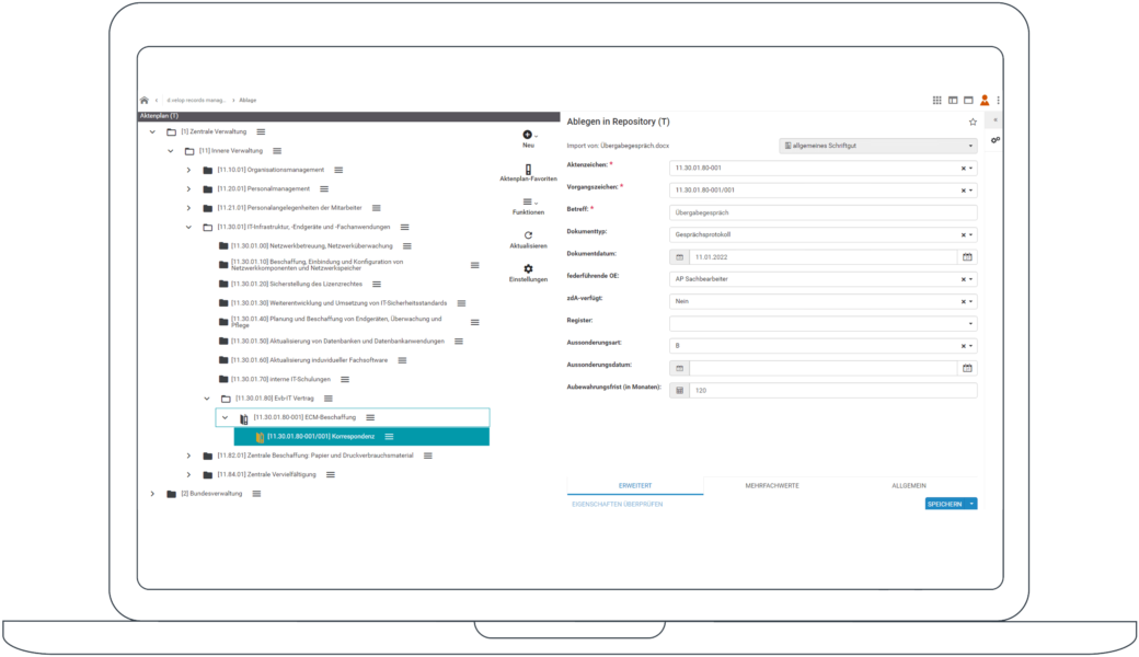 Workflow der digitalen Aktenführung