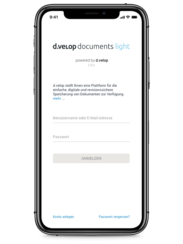 d.velop documents light in der mobilen Ansicht