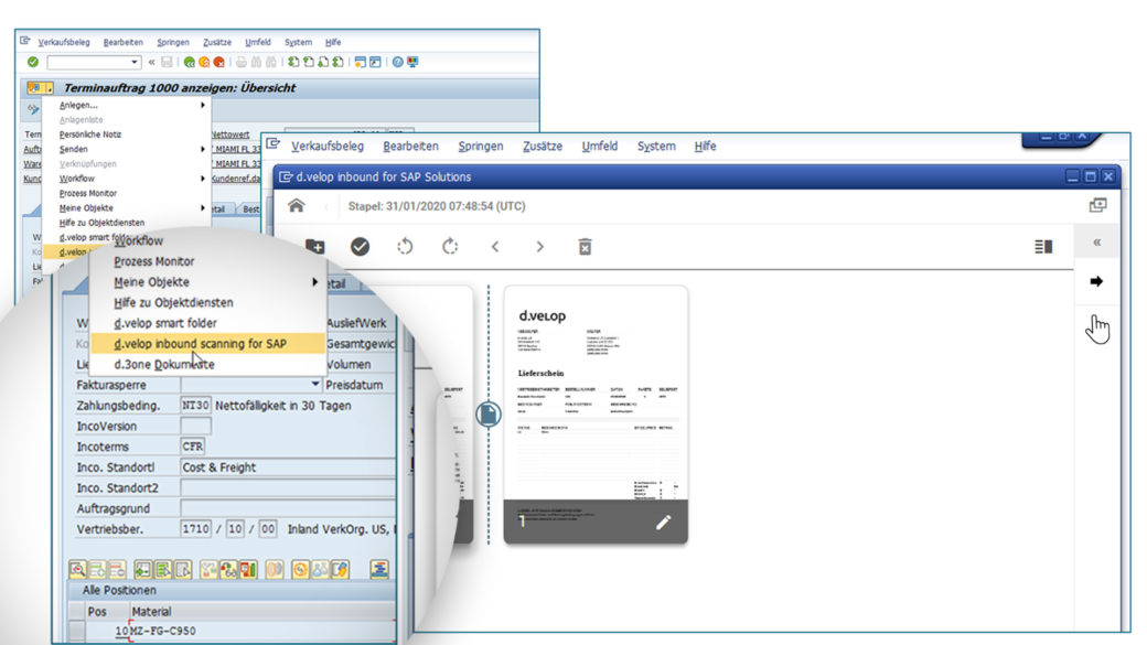 Digitaler Posteingang Schnittstelle zu SAP