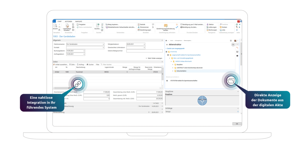 Integration einer digitalen Projektakte in Navision