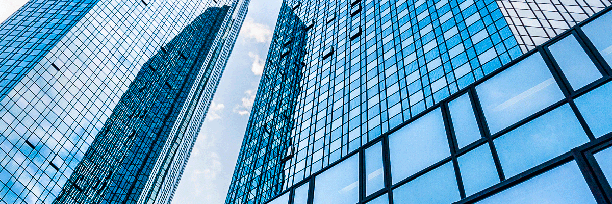 Bauobjekt mit Glasfront
