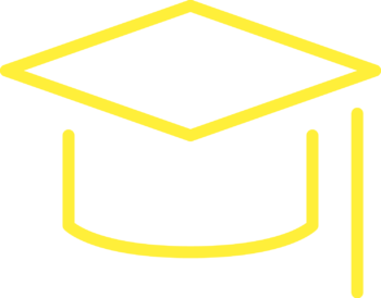 Icon Absolventenhut Hochschule Yellow