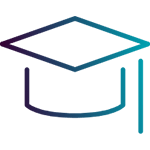 Icon Absolventenhut Hochschule und Uni blau