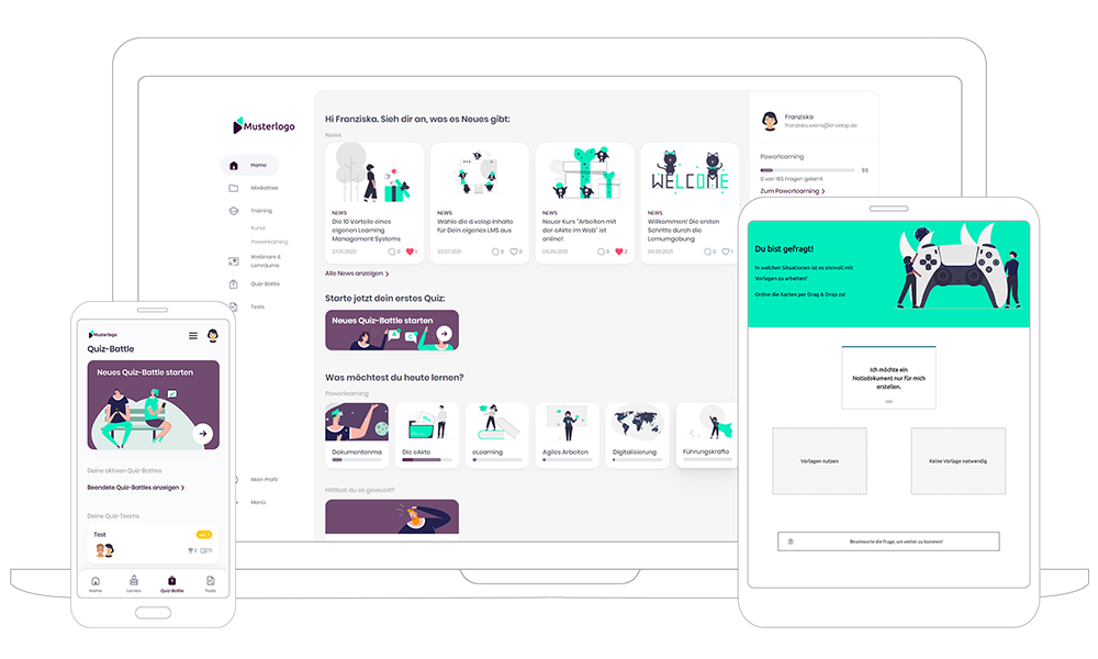 Learning Management System auf allen Geräten