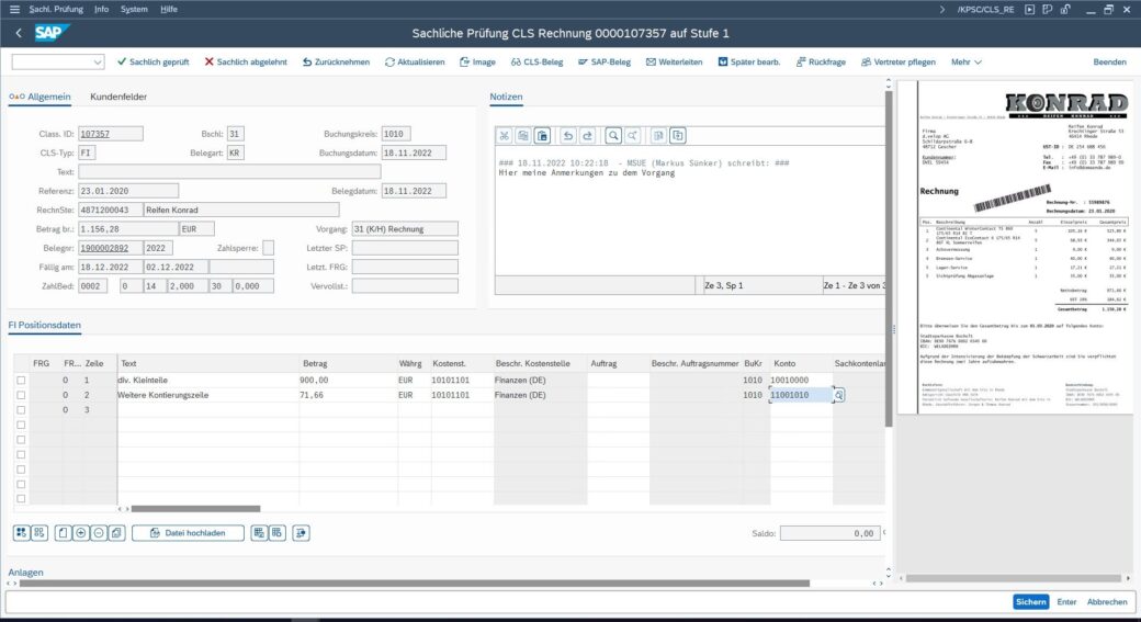 Oberfläche SAP ECM