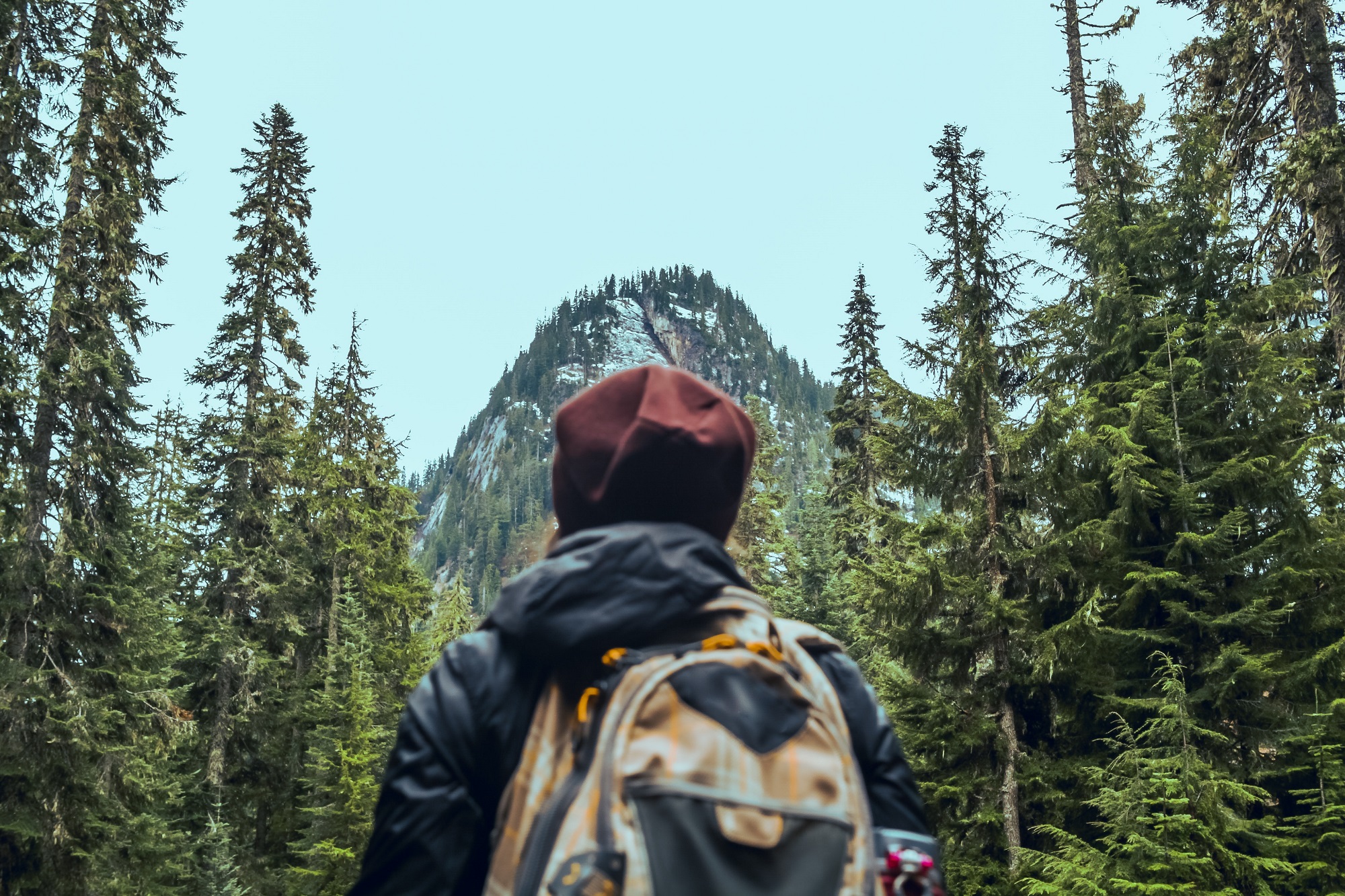 Wanderer als Sinnbild für Reise in die Cloud