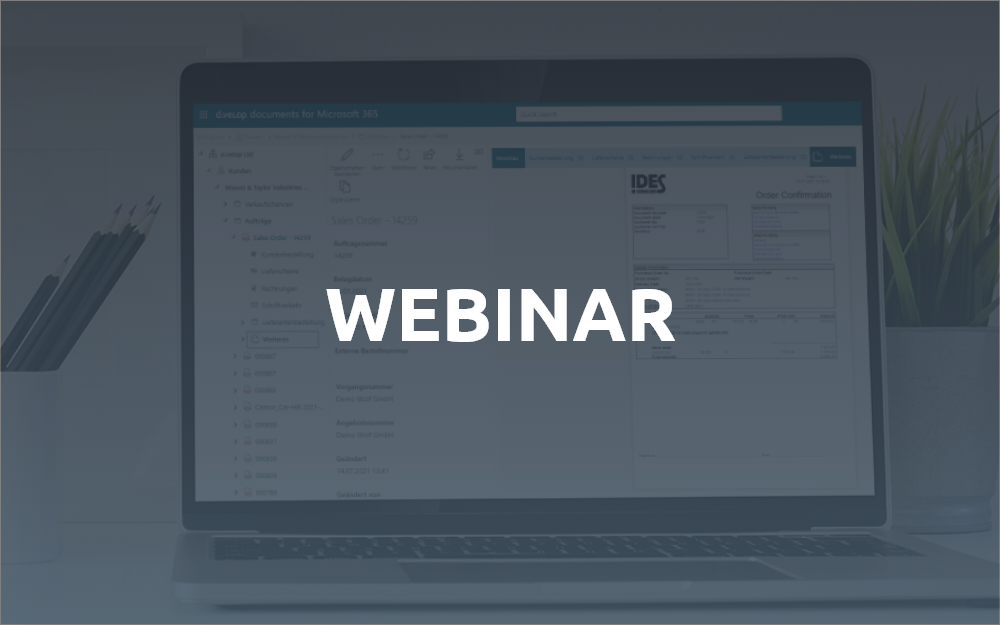Webinar Abwicklung digitaler Kundenaufträge in der Industrie - mit SAP und M365