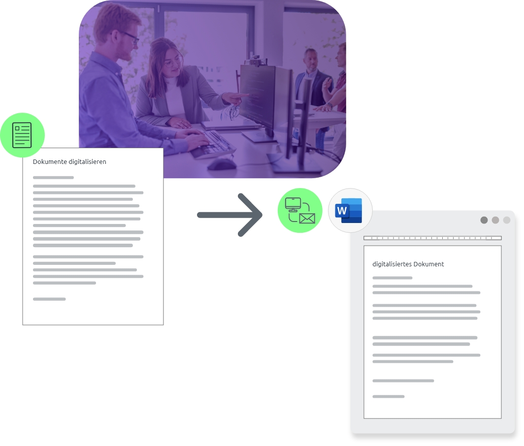 Prozessgrafik Dokumente digitalisieren