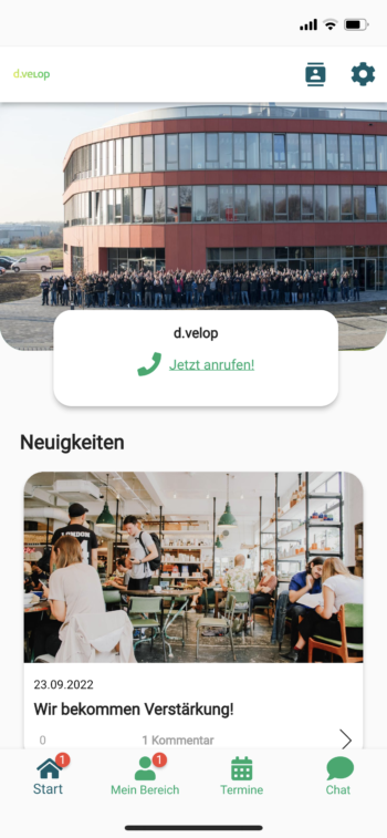 Start Bereich Care App