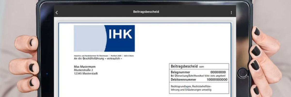 Beitragsbescheid IHK digitale Postzustellung