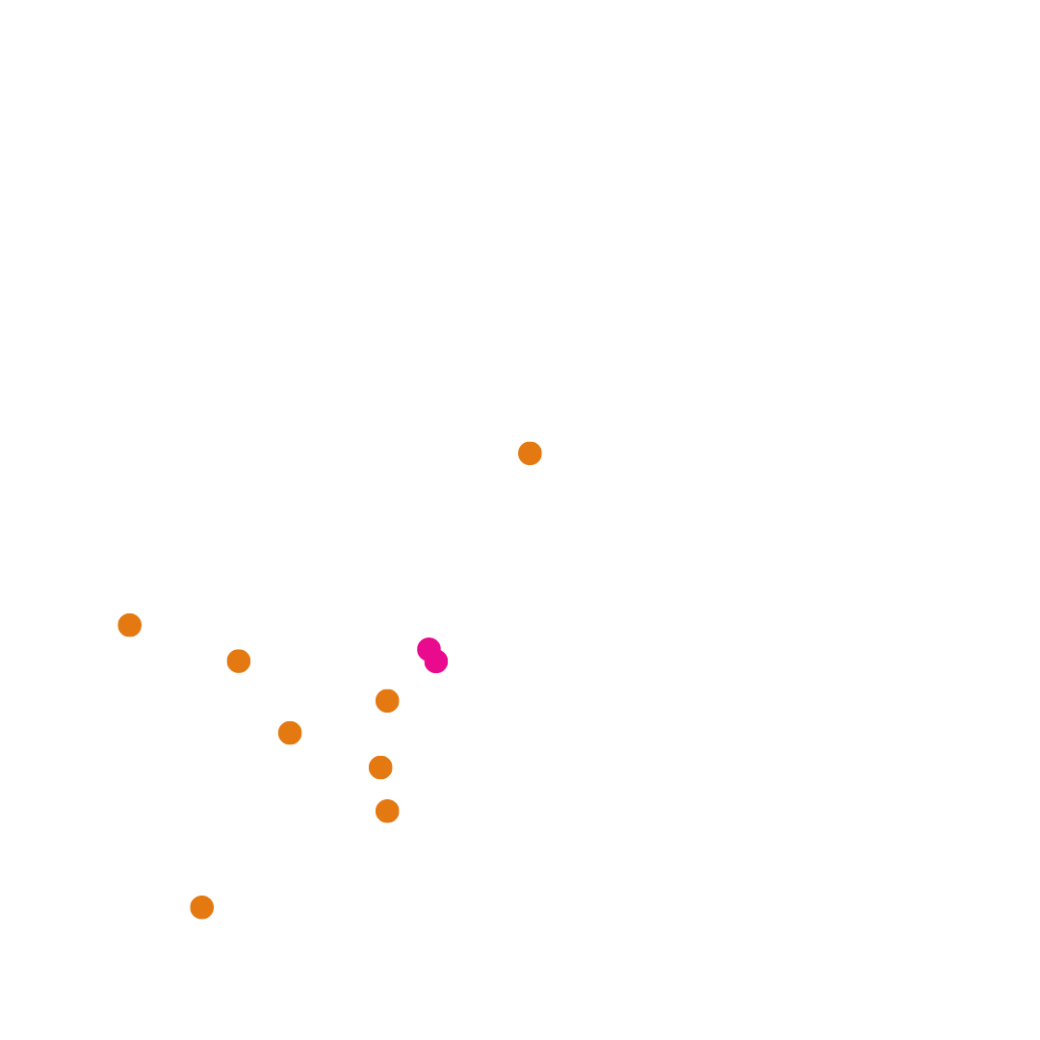 Grafik zeigt Karte von Europa mit OTC und AWS Speicherorten