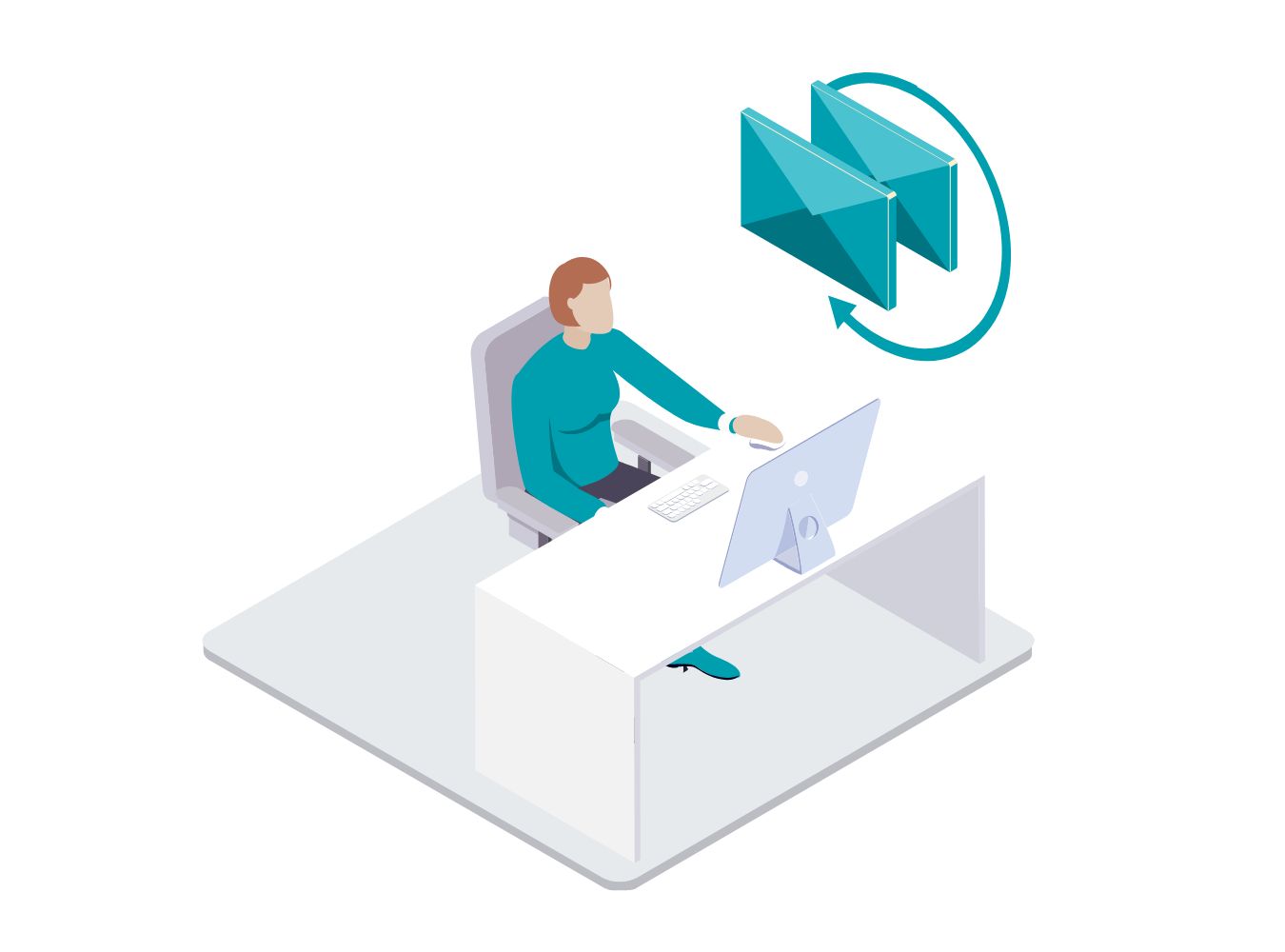 Schematische Darstellung einer Lösung zur digitalen Verteilung von Post innerhalb Organisationen im Public Sector
