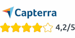 Grafik zeigt das 5-Star-Rating bei Capterra