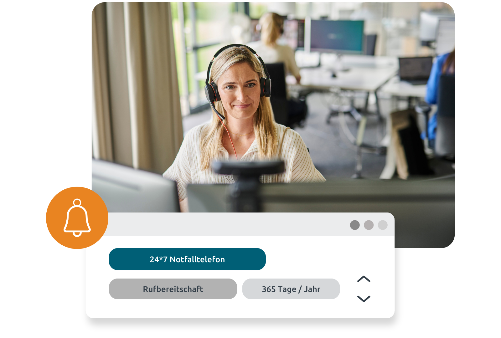 Grafik Support-Leistung: Notfalltelefon mit Rufbereitschaft für technische Probleme