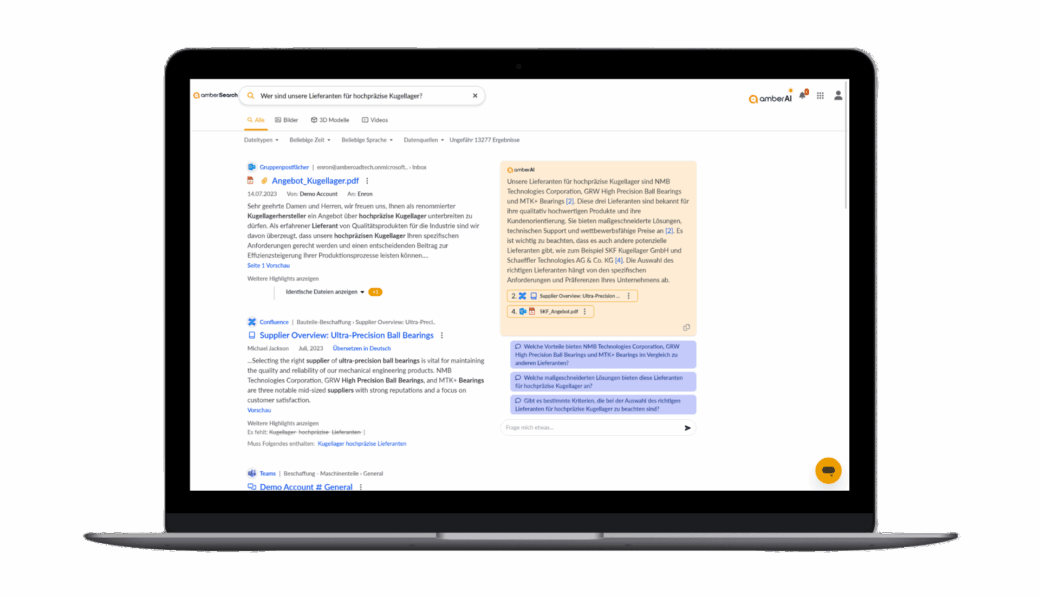 ambersearch Suchfunktion