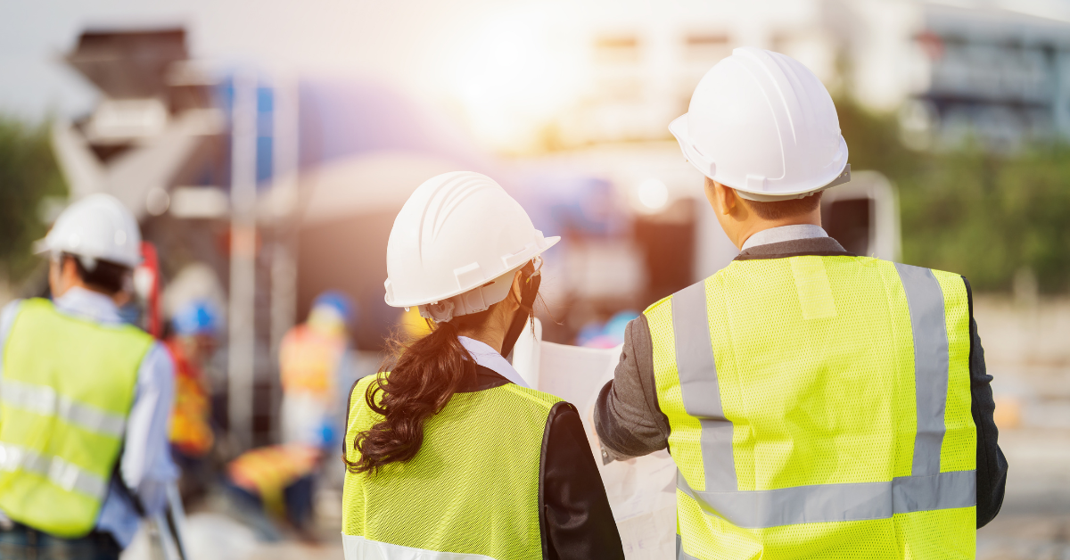 Baurbeiter:innen auf der Digitalen Baustelle